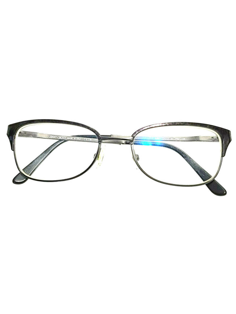 Jimmy Choo 92 Gray Metal Cat Eyes Oval Eyeglasses 51-17 135